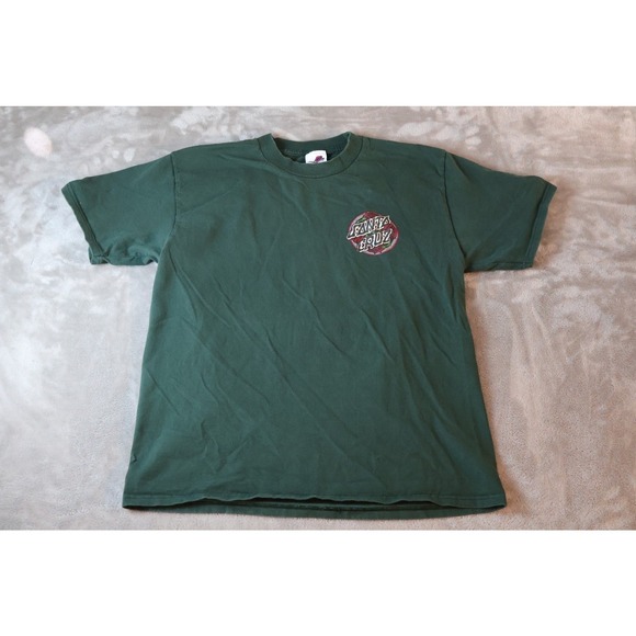 Santa Cruz‎ Shirt Mens Large Green Graphic Logo Skateboarding Crewneck Tee - Picture 2 of 7